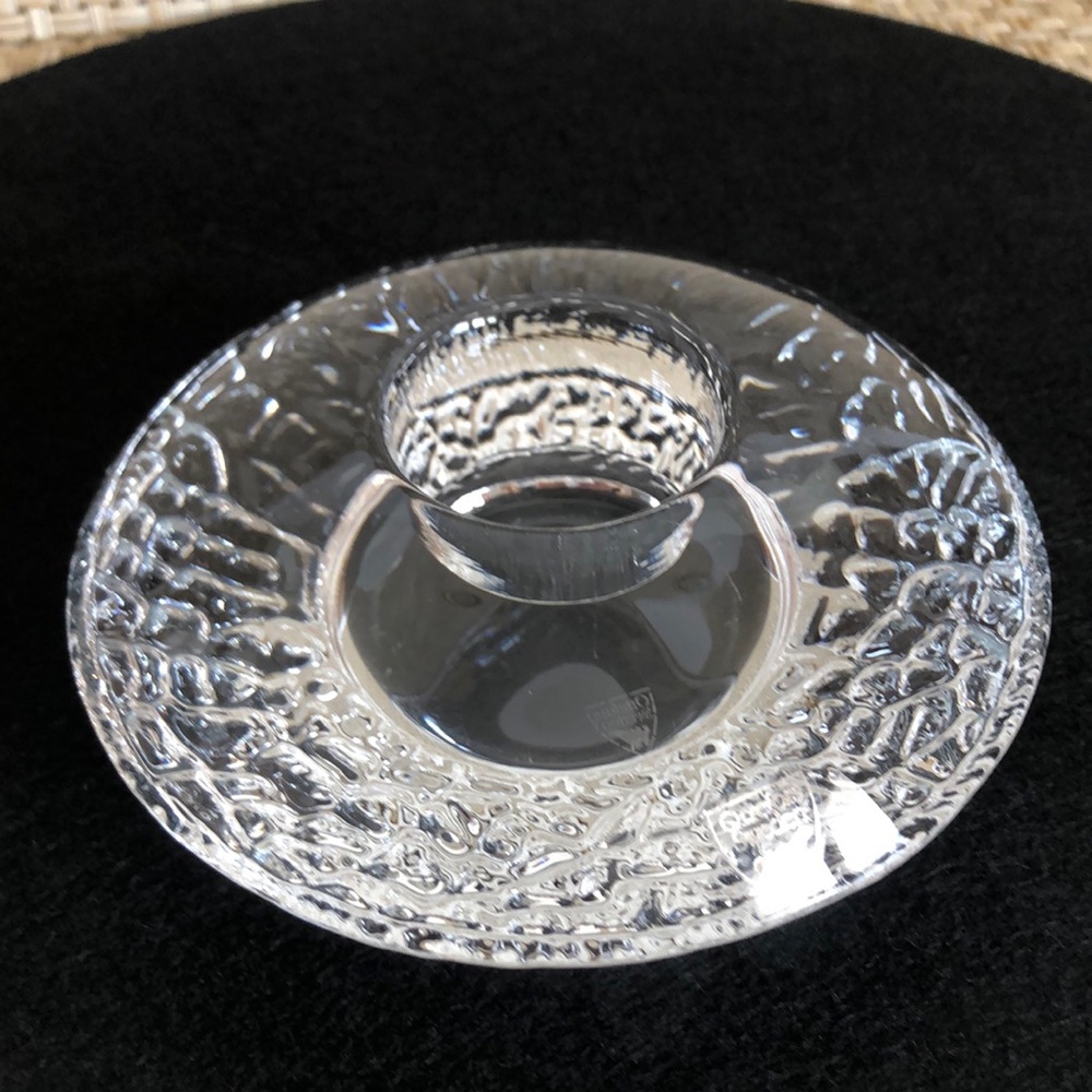 Orrefors Sweden Crystal Discus Votive Candle Holder